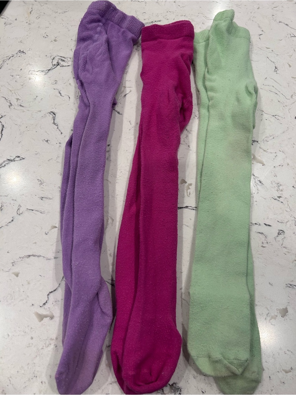 Girls' Soft Knit Tights - Lavender, Fuchsia & Mint
